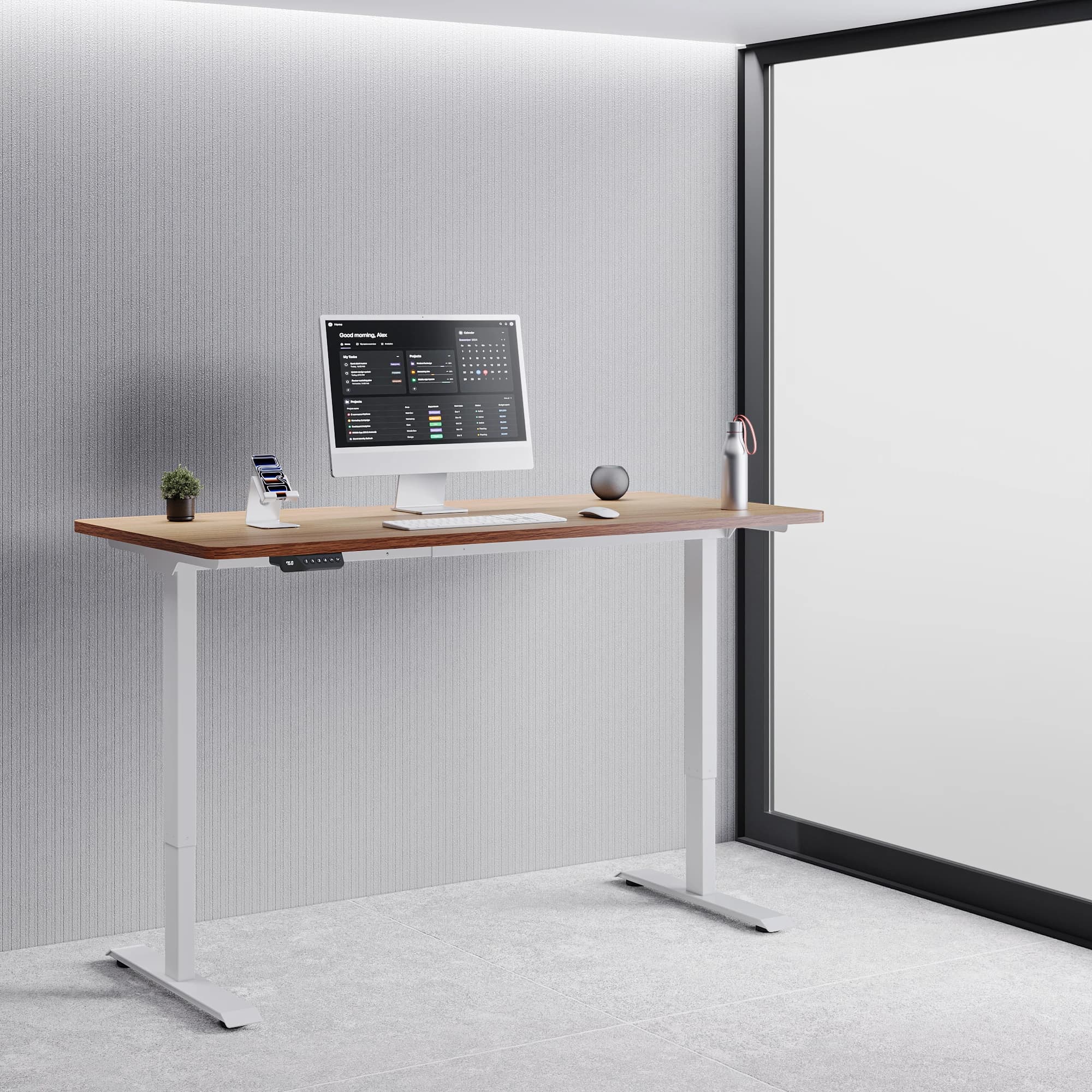 Navodesk® Eco Standing Desk White Oak 150 Cm X 76 Cm