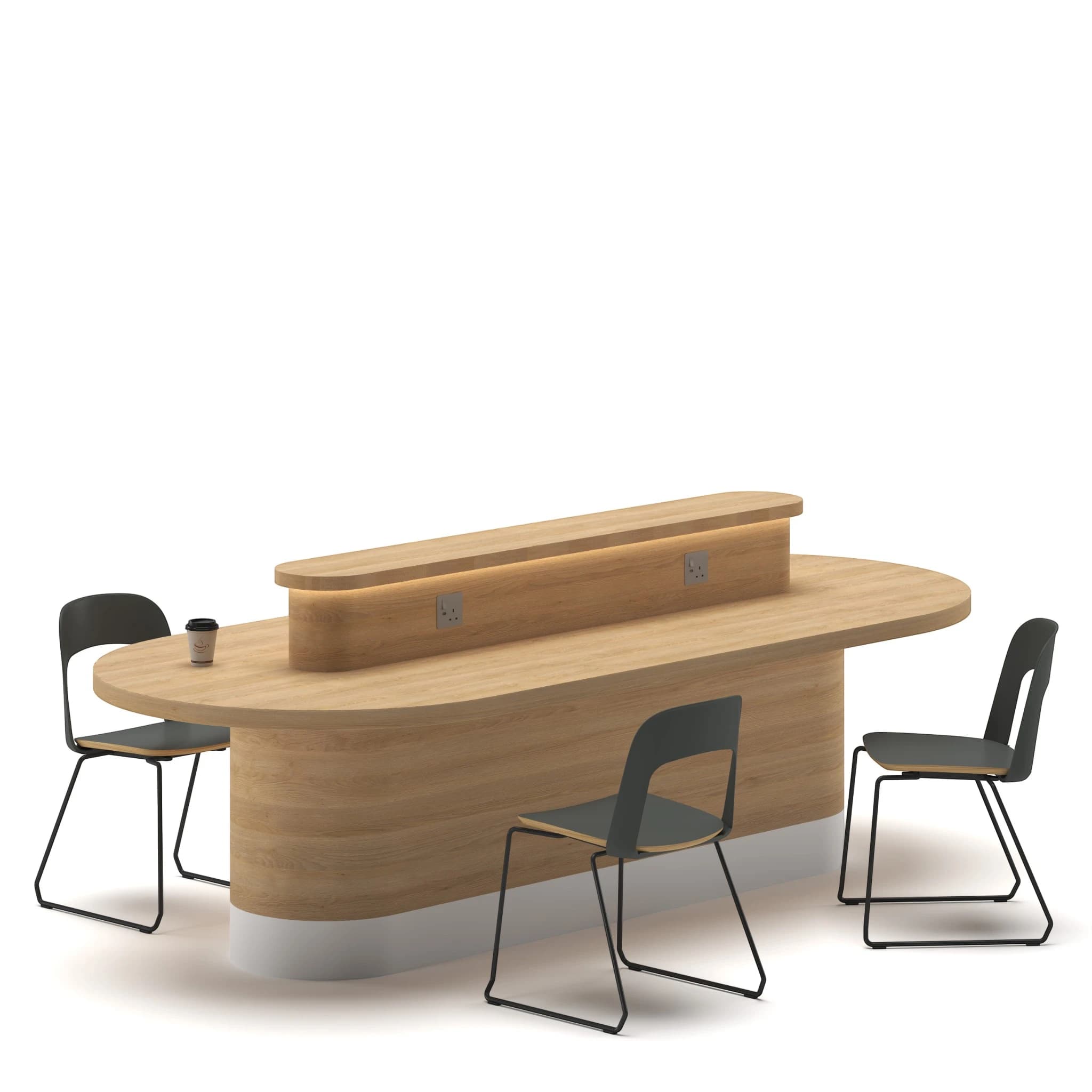 Co Working Small Table Oak White 2